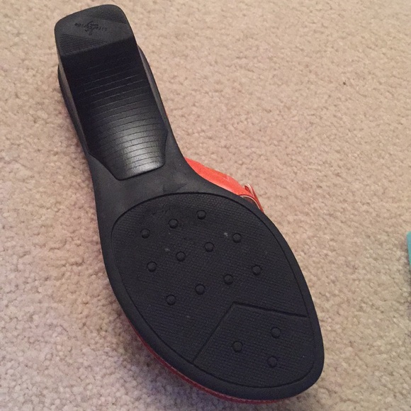 Life Stride Orange wedge slide on.  silver detail - Picture 3 of 3